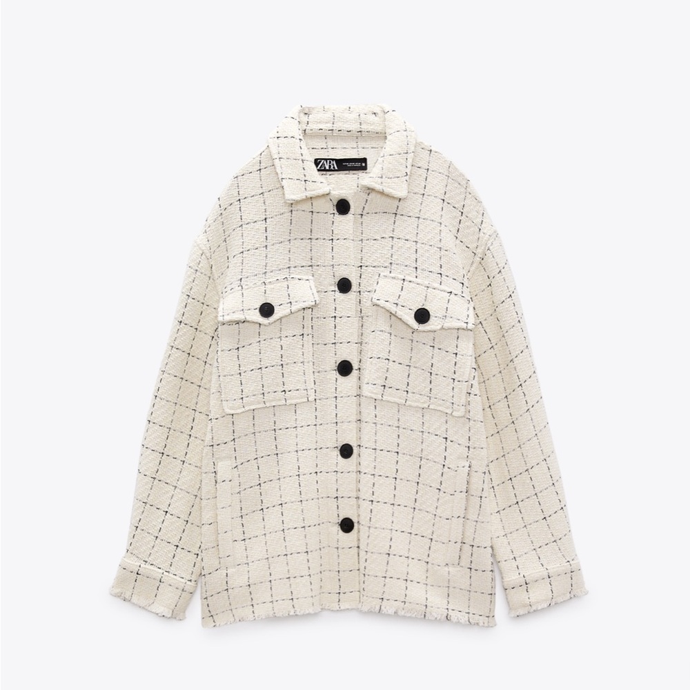 Zara textured plaid overshirt